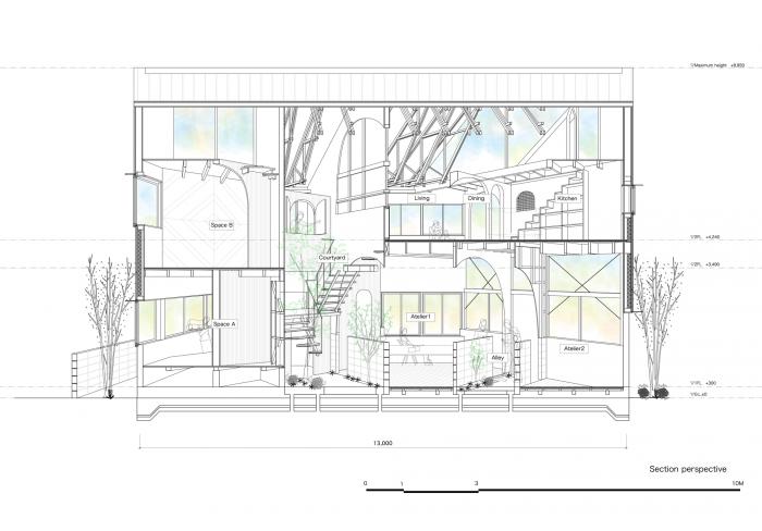 BIM建筑|神户“帽盒”之家，旋转45度的平面