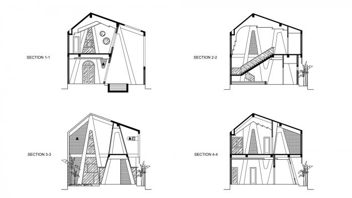 BIM建筑|纵向贯通的“A”字斜柱结构，越南会安康成别墅 / VRA Design