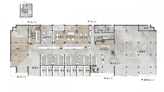 BIM建筑|第三空间视阈下的菜场，勤海睦邻中心 / 予舍予筑