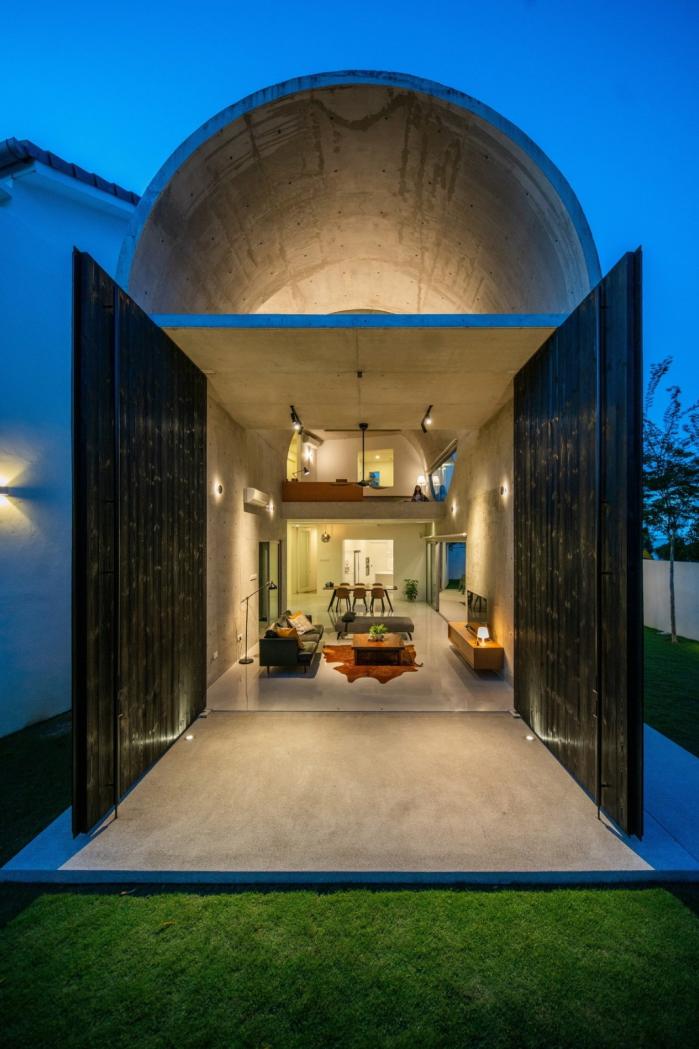 BIM建筑|简约而大胆，混凝土拱形筒的小清新：Bewboc 住宅 / Fabian Tan