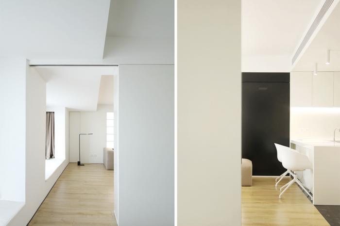 BIM建筑|46㎡北京旧房改造，90后单身女孩极简空间 / 无名创想联盟