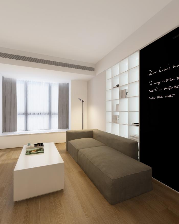 BIM建筑|46㎡北京旧房改造，90后单身女孩极简空间 / 无名创想联盟