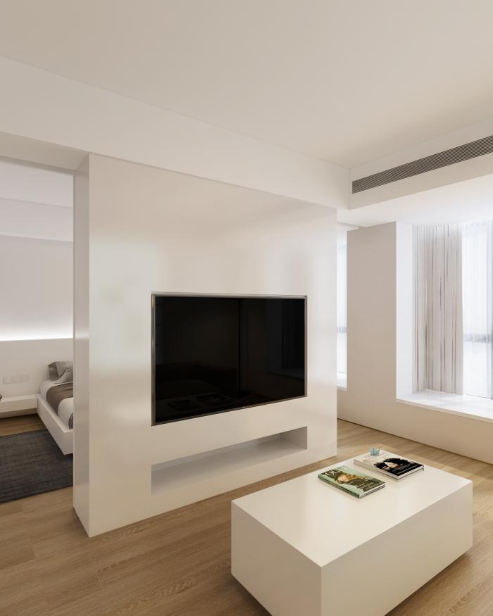 BIM建筑|46㎡北京旧房改造，90后单身女孩极简空间 / 无名创想联盟