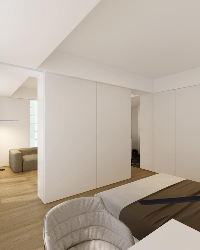 BIM建筑|46㎡北京旧房改造，90后单身女孩极简空间 / 无名创想联盟