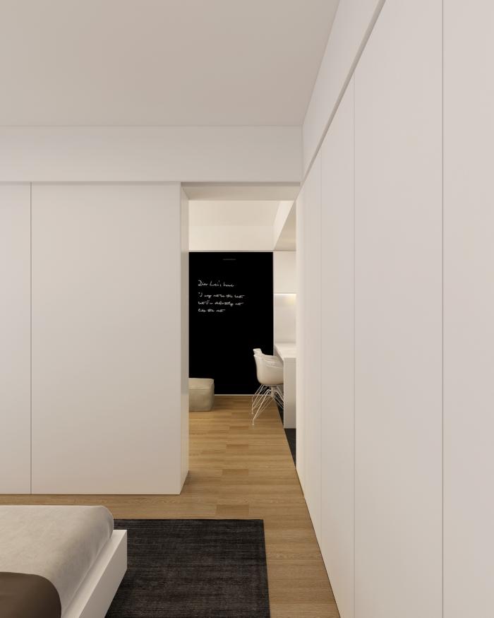 BIM建筑|46㎡北京旧房改造，90后单身女孩极简空间 / 无名创想联盟