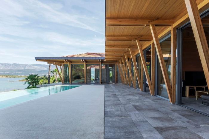 BIM建筑|湛蓝背景中的马赛克构图：克罗地亚海边木屋