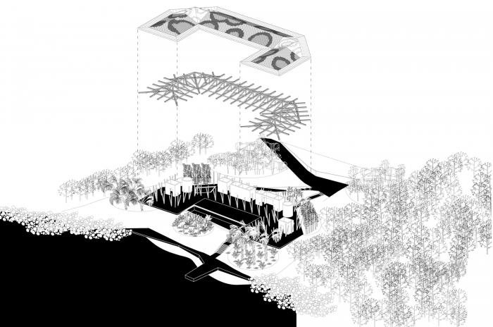 BIM建筑|湛蓝背景中的马赛克构图：克罗地亚海边木屋