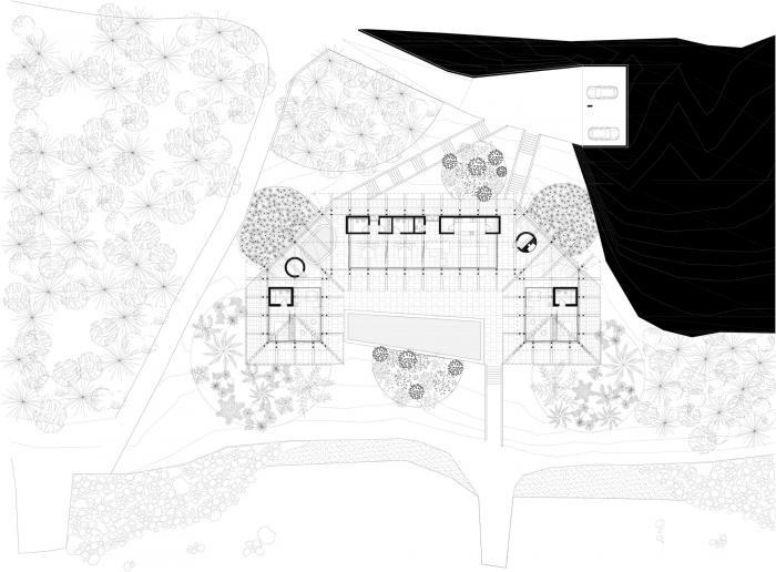 BIM建筑|湛蓝背景中的马赛克构图：克罗地亚海边木屋