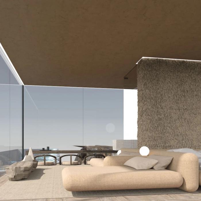 BIM建筑|矗立于悬崖绝壁上的极简玻璃小屋 / Yakusha Design