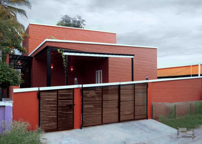 BIM建筑|庄重而透明，优雅而自然——印度红色“树屋” / PG Associates