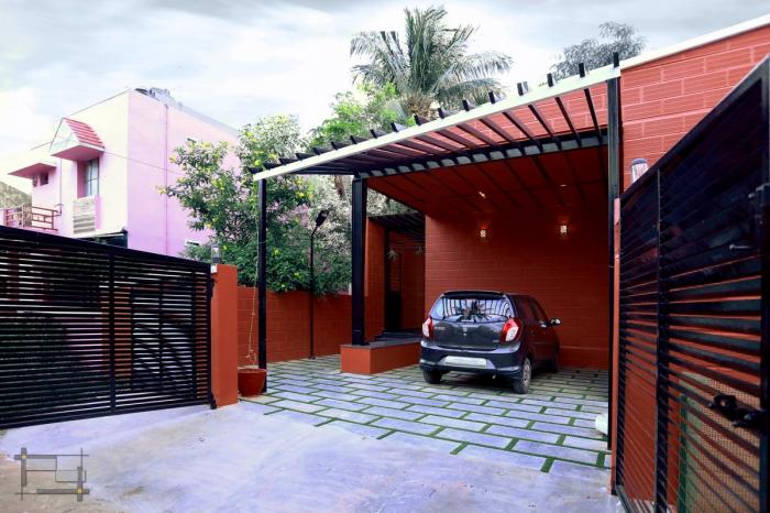 BIM建筑|庄重而透明，优雅而自然——印度红色“树屋” / PG Associates