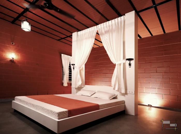 BIM建筑|庄重而透明，优雅而自然——印度红色“树屋” / PG Associates