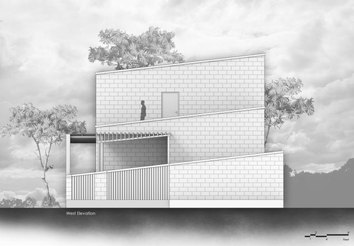 BIM建筑|庄重而透明，优雅而自然——印度红色“树屋” / PG Associates