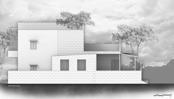 BIM建筑|庄重而透明，优雅而自然——印度红色“树屋” / PG Associates