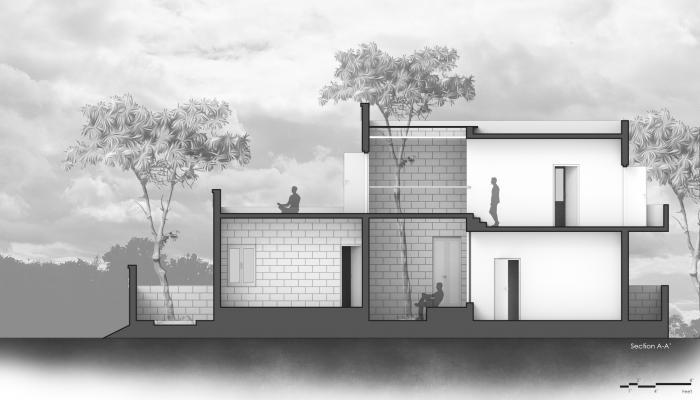 BIM建筑|庄重而透明，优雅而自然——印度红色“树屋” / PG Associates