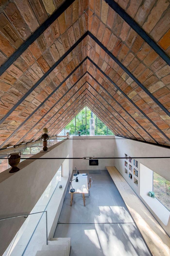 BIM建筑|裸露砖砌天花下的禅意小屋