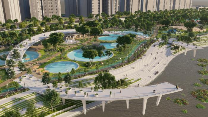 BIM建筑|河岸的“自然驿站”：蚕室区汉江市民公园天然游泳池 / 佰筑建筑+Carve