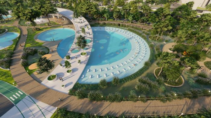 BIM建筑|河岸的“自然驿站”：蚕室区汉江市民公园天然游泳池 / 佰筑建筑+Carve