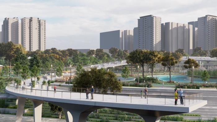 BIM建筑|河岸的“自然驿站”：蚕室区汉江市民公园天然游泳池 / 佰筑建筑+Carve