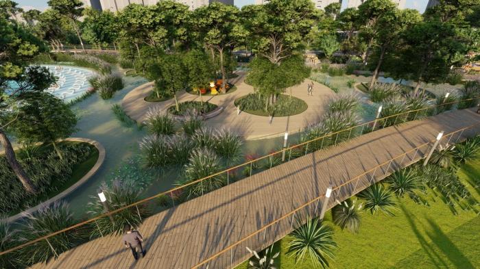 BIM建筑|河岸的“自然驿站”：蚕室区汉江市民公园天然游泳池 / 佰筑建筑+Carve