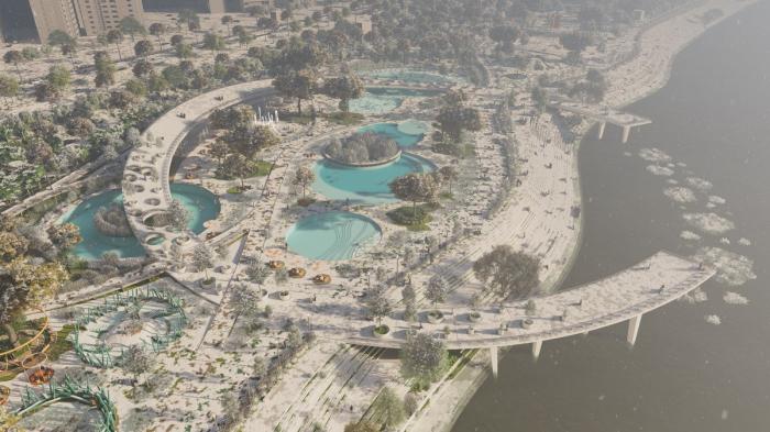 BIM建筑|河岸的“自然驿站”：蚕室区汉江市民公园天然游泳池 / 佰筑建筑+Carve