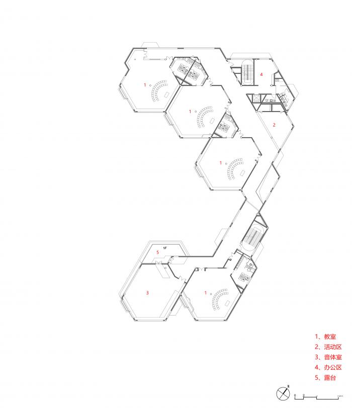 BIM建筑|简单几何勾勒而成的六边形“蜂巢”：杭州浦乐幼儿园杨家墩分园 / goa大象设计
