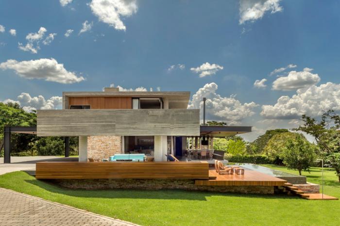 BIM建筑|依阶层创造，水平嵌套的空间：巴西“电影”住宅