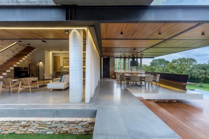 BIM建筑|依阶层创造，水平嵌套的空间：巴西“电影”住宅