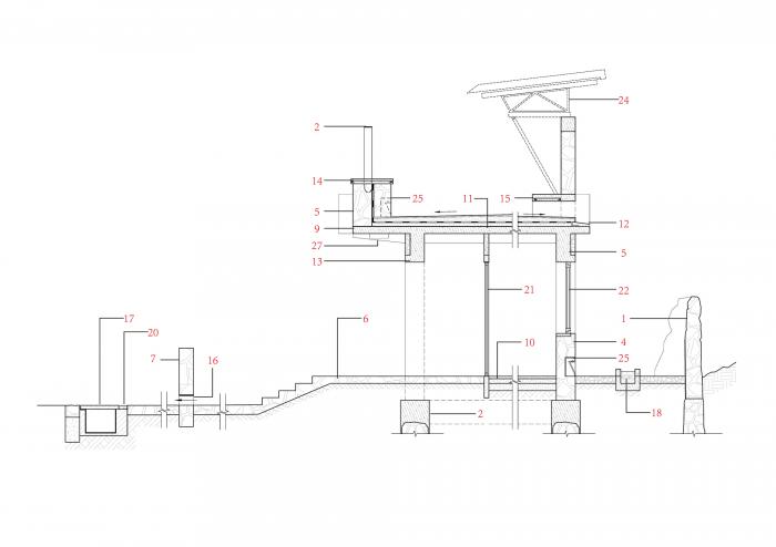 BIM建筑|匍匐于山脚下的巨石：楼纳露营服务中心 / 李兴钢工作室