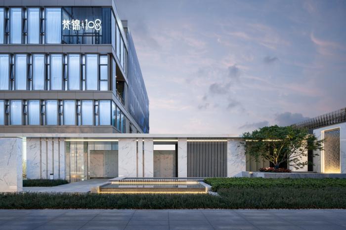 BIM建筑|素雅与轻奢并存：成都金地商置&弘阳地产·梵锦108生活体验馆 / 成执设计