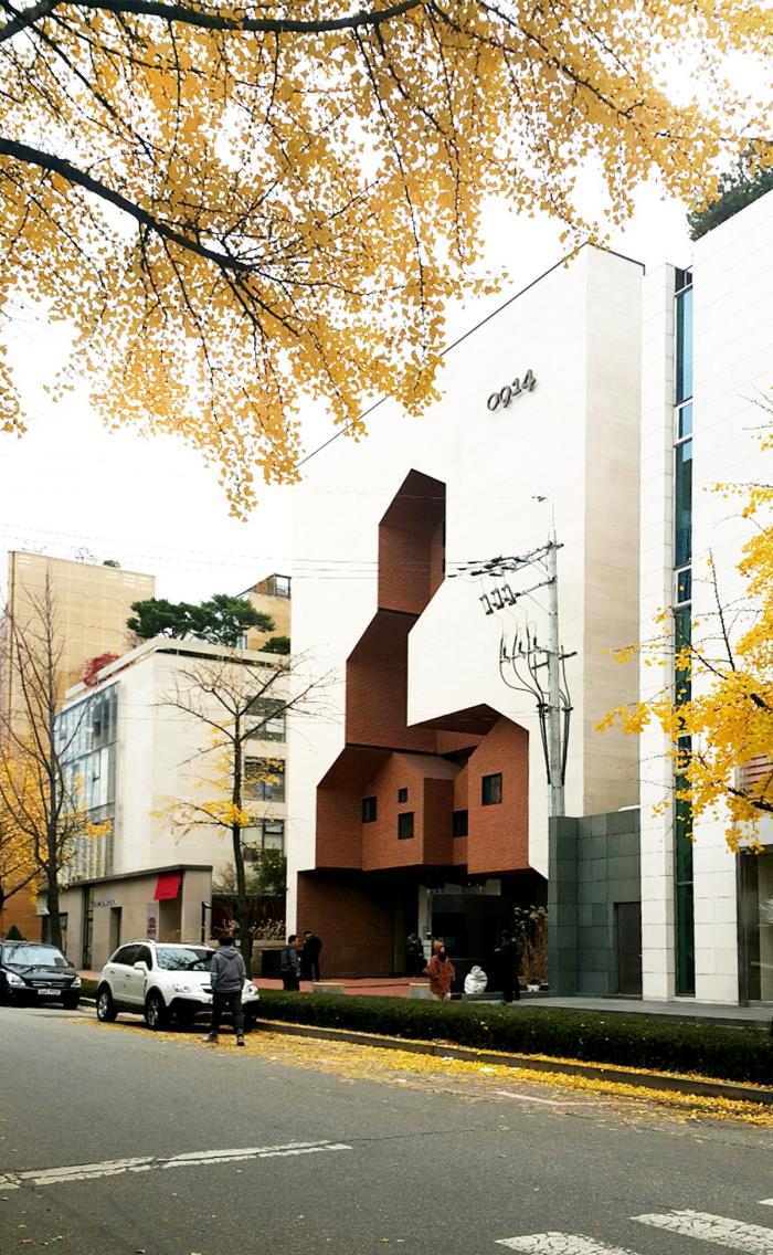 BIM建筑|村庄小房子堆砌于白色盒子中：韩国0914旗舰店