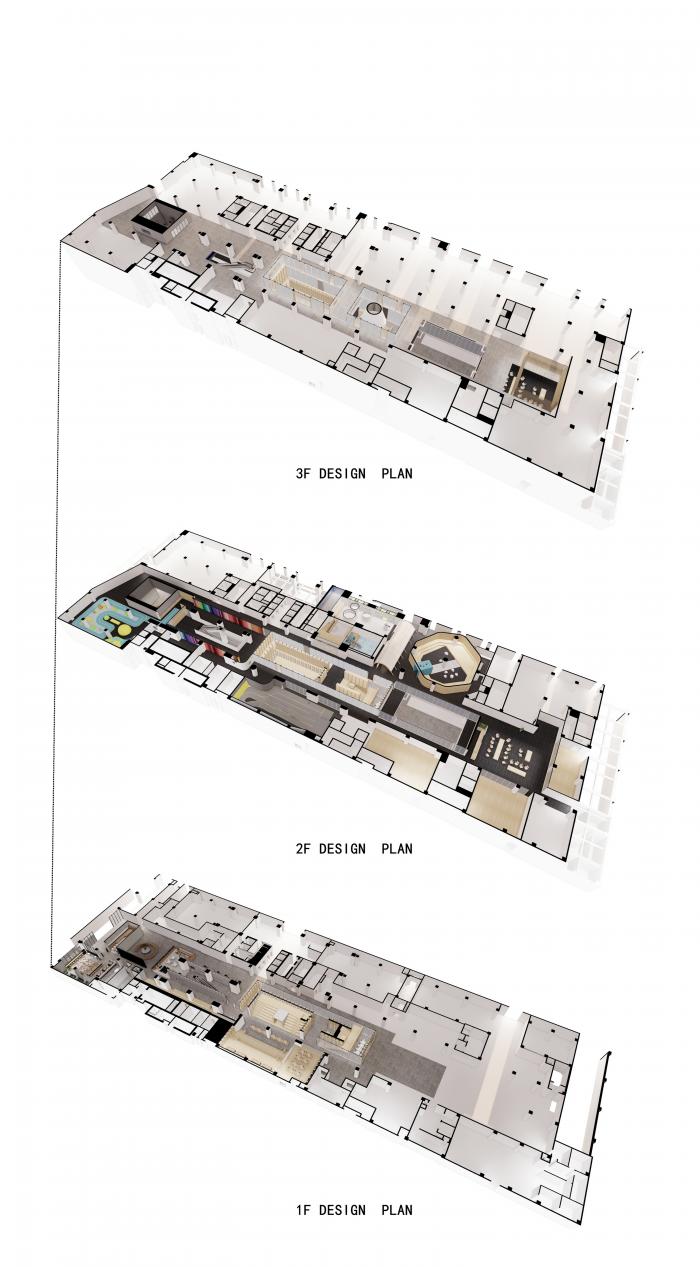 BIM建筑|源平·美璟书店：隐秘在采光中庭中的书店 / 上海严旸建筑设计工作室