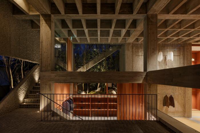 BIM建筑|厚重与透明：大原参道半架空品牌店 / 下川徹建筑事务所