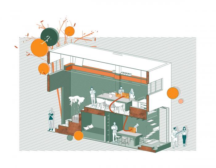 BIM建筑|离宅半米办公空间设计，宁波 / 离宅半米0.5m studio