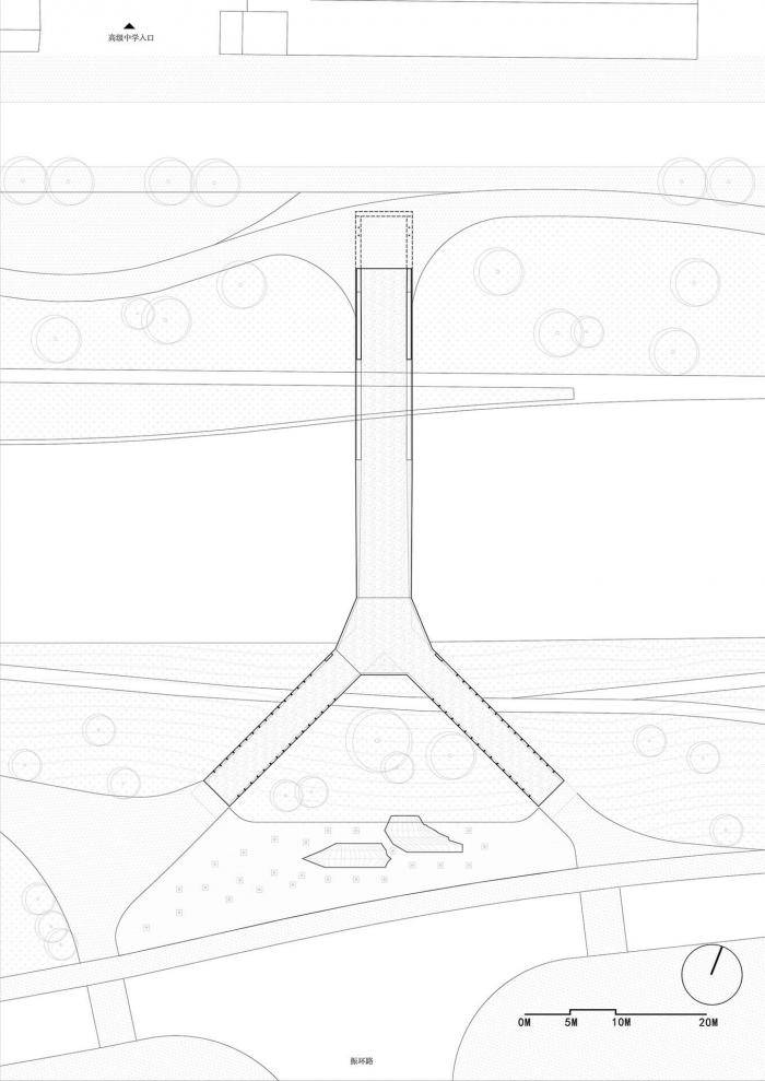 BIM建筑|平静之中见张力：深圳坪山高级中学跨河人行桥 / 南沙原创