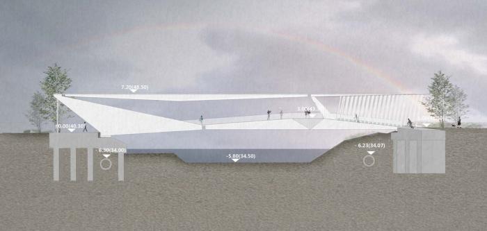 BIM建筑|平静之中见张力：深圳坪山高级中学跨河人行桥 / 南沙原创