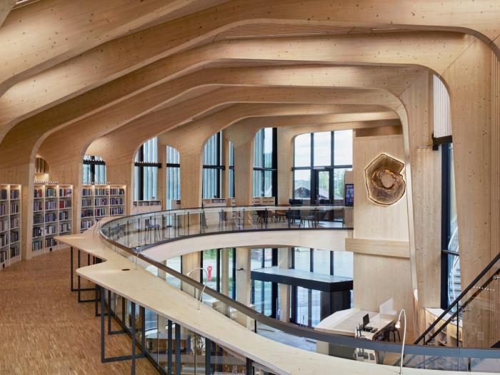 BIM建筑|挪威收藏图书馆：垂直木材编织出柔和立面 / Helen & Hard