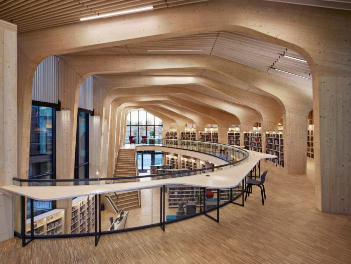BIM建筑|挪威收藏图书馆：垂直木材编织出柔和立面 / Helen & Hard