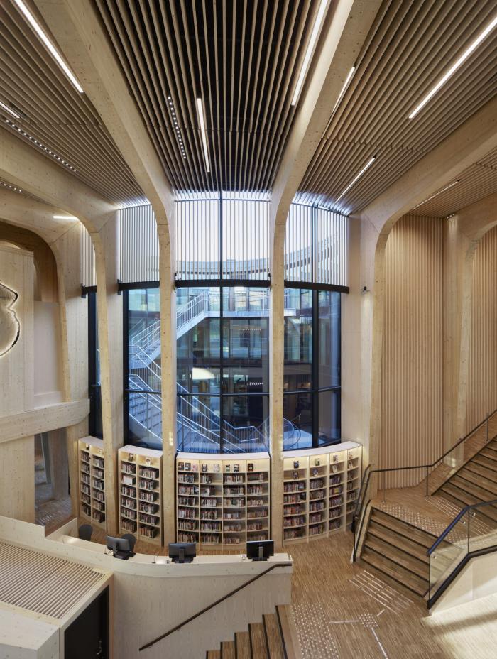 BIM建筑|挪威收藏图书馆：垂直木材编织出柔和立面 / Helen & Hard