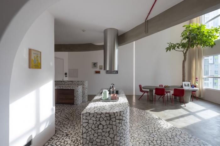 BIM建筑|胡志明市水磨石公寓“Mài”，以弧形几何形状定义空间 / Whale Design Lab