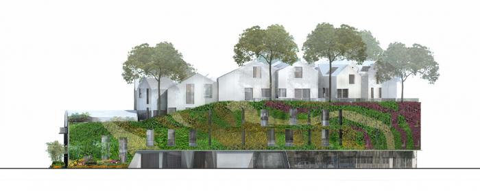 BIM建筑|MAD美国首个项目“比弗利山丘庭院”竣工，“山坡”上的小村庄