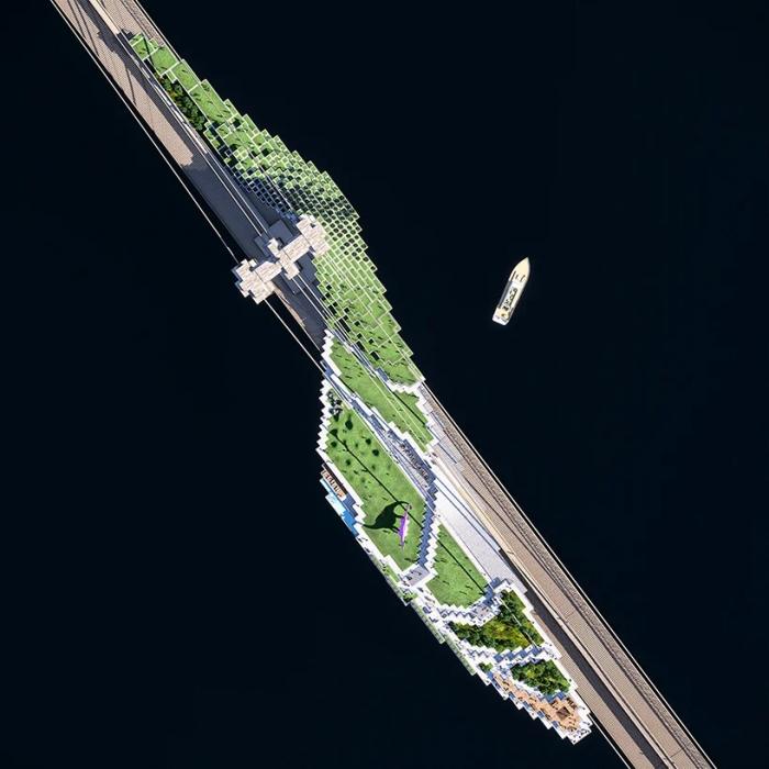 BIM建筑|布鲁克林“悬崖”：可居住的桥梁 / Daniel Gillen