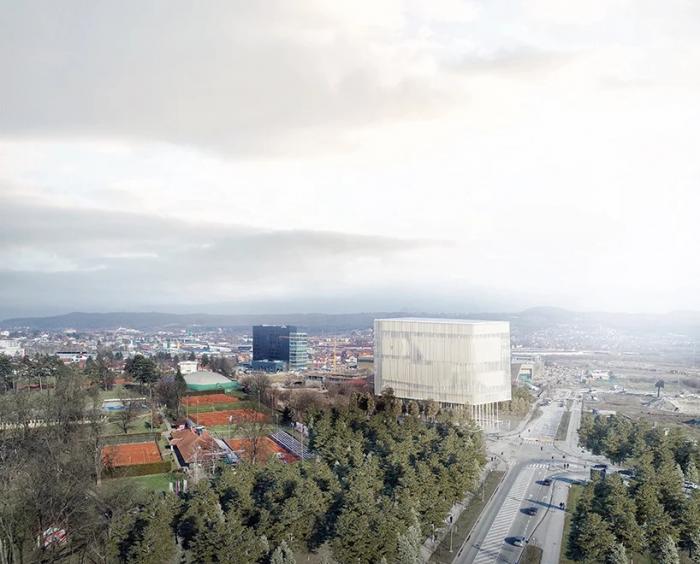 BIM建筑|飘在空间的白色“灯塔”：巴尼亚卢卡文化综合体 / Cosmos