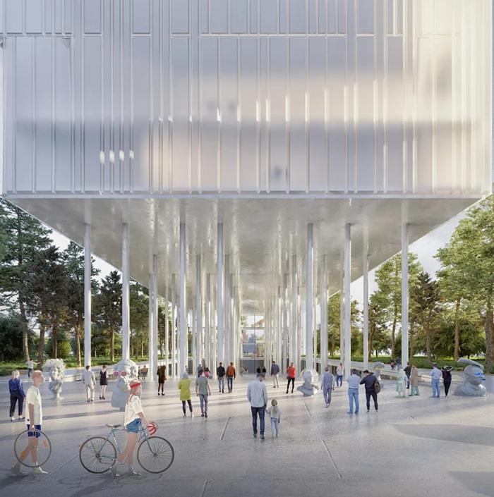 BIM建筑|飘在空间的白色“灯塔”：巴尼亚卢卡文化综合体 / Cosmos