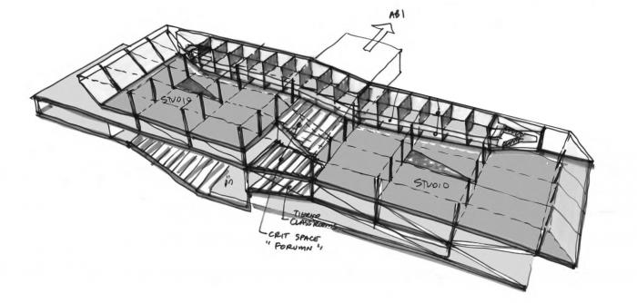 BIM建筑|沃兹耶因大学建筑与设计学院：“对角线”营造错动与平衡 / ARK-itecture