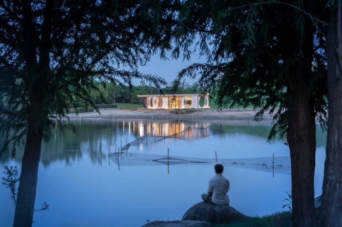 BIM建筑|湘湖定山岛驿站“屏亭” / 植田建筑