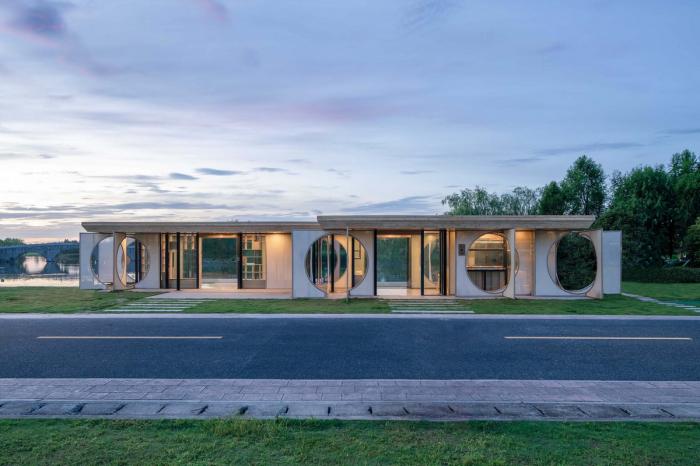 BIM建筑|湘湖定山岛驿站“屏亭” / 植田建筑