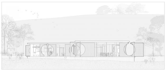 BIM建筑|湘湖定山岛驿站“屏亭” / 植田建筑