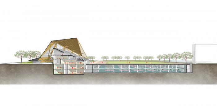 BIM建筑|山东大学趵突泉校区体育场改造设计方案 / 天津大学建筑设计研究院设计三院