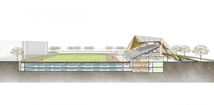 BIM建筑|山东大学趵突泉校区体育场改造设计方案 / 天津大学建筑设计研究院设计三院